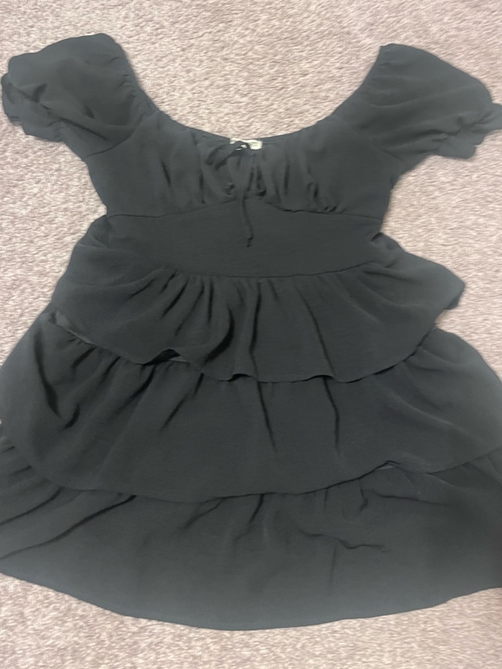 Black Ruffled Tiered Dress